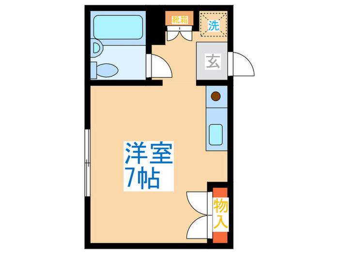 コンフォート柏木(ワンルーム/1階)の間取り写真