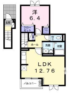 ブリック フェアリー(1LDK/2階)の間取り写真