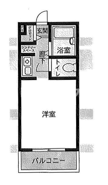 ビューパレー市川(ワンルーム/5階)の間取り写真