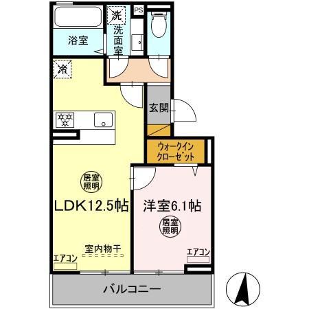 KOCHIA N・S S棟(1LDK/3階)の間取り写真