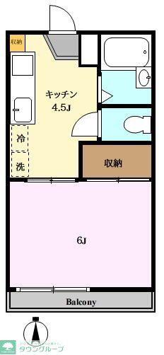 CSホワイト(1K/2階)の間取り写真