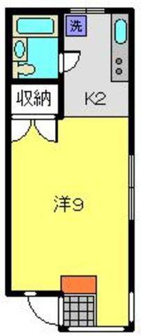 クアトロ(1K/2階)の間取り写真