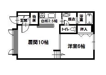 プレジデントF(1LDK/1階)の間取り写真