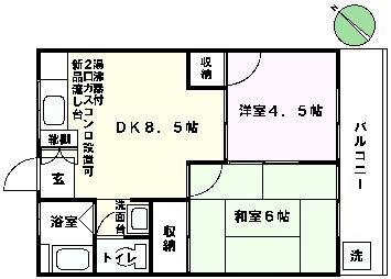 サンプラザ(2DK/2階)の間取り写真