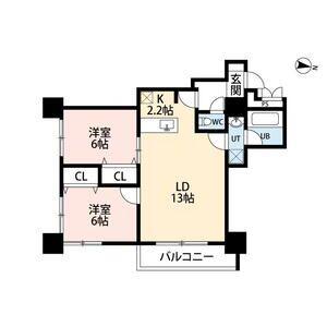 ノルテブリッサ24ロード(2LDK/3階)の間取り写真