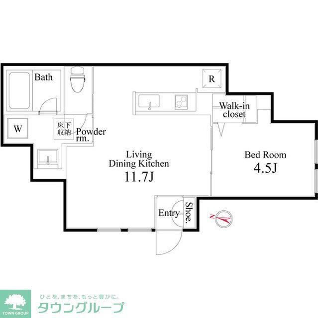 THERAVITA TOKIWADAI(1LDK/1階)の間取り写真