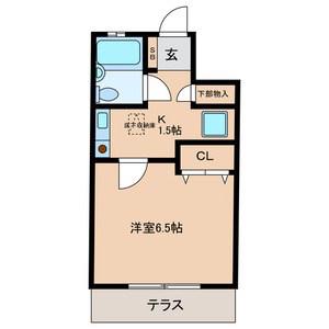 グランシャレー島根Ⅰ(1K/1階)の間取り写真