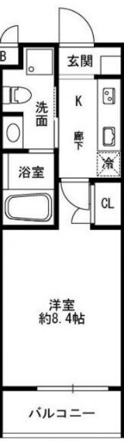 GENOVIA八潮(1K/4階)の間取り写真