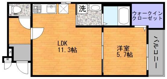STスクエア徳庵(1LDK/3階)の間取り写真