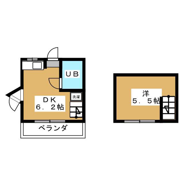 メゾン五月(ワンルーム/2階)の間取り写真