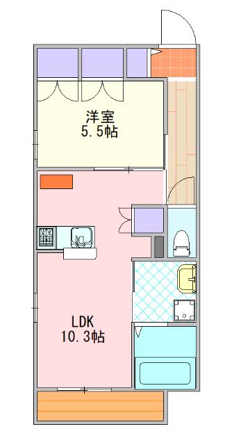 COMFORTMAISON浦和元町(1LDK/1階)の間取り写真
