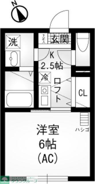 ブリエール保土ヶ谷(1K/2階)の間取り写真