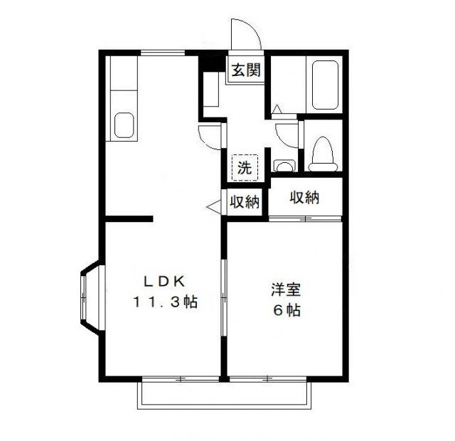 ハイツウェルストーン(1LDK/2階)の間取り写真