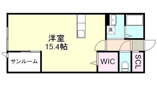 96APT(ワンルーム/2階)の間取り写真
