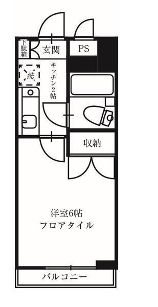コスモリード国分寺(1K/5階)の間取り写真
