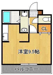 アムールエスパス(1K/2階)の間取り写真