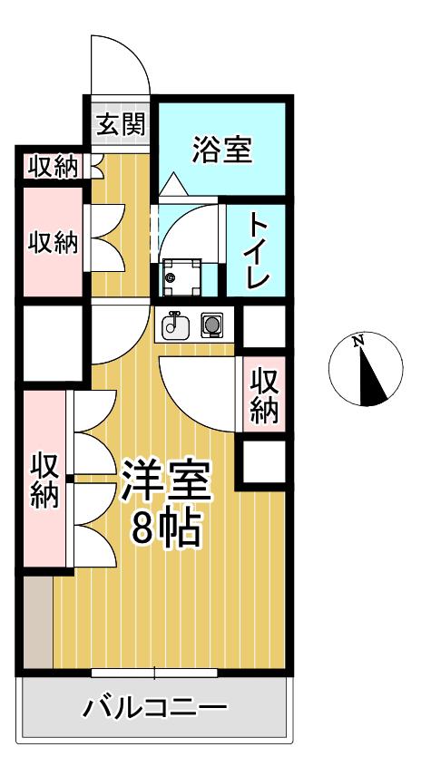 ＪＲ宇都宮線 小山駅 徒歩17分 3階建 築36年(1K/3階)の間取り写真