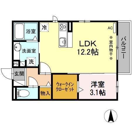 パルティーレ(1LDK/3階)の間取り写真