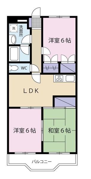 セピアコート清水(3LDK/2階)の間取り写真