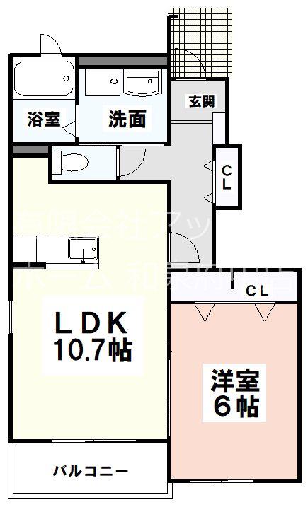 ボナール(1LDK/1階)の間取り写真