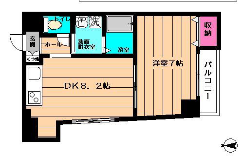 PALAZZO DELSOL(1DK/2階)の間取り写真