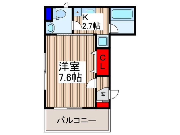 ハーモニーマンション小手指(1K/1階)の間取り写真