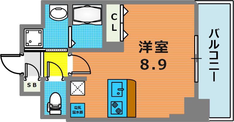 ファーストフィオーレ三宮イーストII(1K/2階)の間取り写真