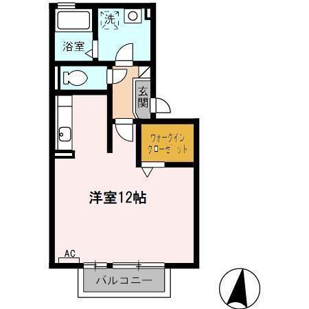 デルニエIII(ワンルーム/2階)の間取り写真