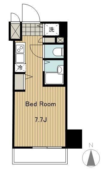 フェニックス品川小山(1K/4階)の間取り写真