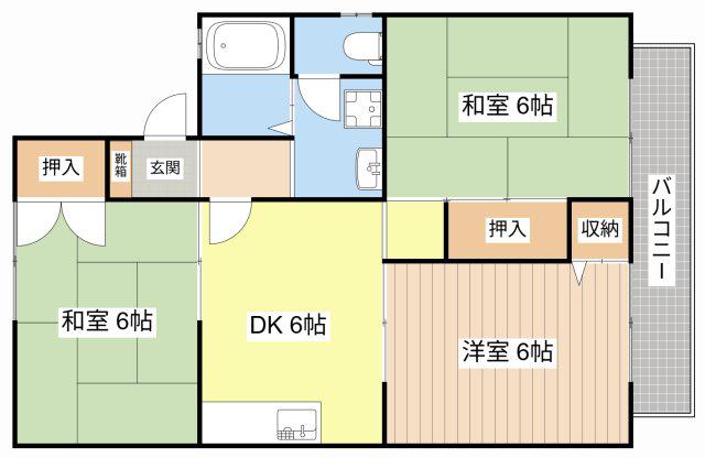 リバーサイドコーポ(3DK/2階)の間取り写真