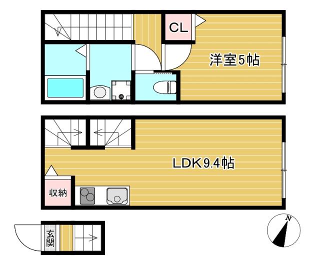 サザンロード保谷(1LDK/2階)の間取り写真