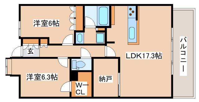 シティータワーグラン須磨鷹取(2SLDK/6階)の間取り写真