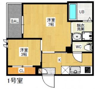 REGALEST L`ARC UJINA-MIYUKI I(2K/1階)の間取り写真