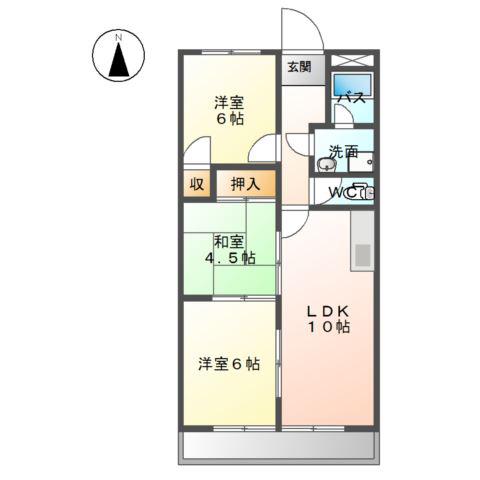 サンシャイン山川(3LDK/1階)の間取り写真
