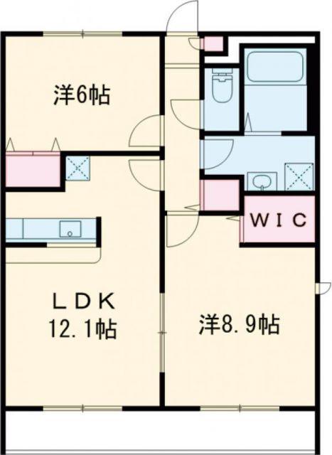アンプルールクラージュスールII(2LDK/1階)の間取り写真