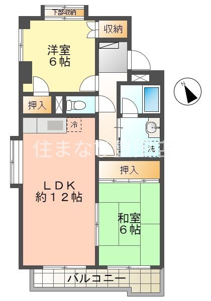 メゾン・ド・セリーヌ(2LDK/3階)の間取り写真