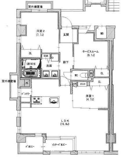 サンメールIMAIKE(3LDK/4階)の間取り写真