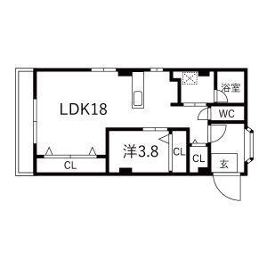 光陽マンション(1LDK/3階)の間取り写真