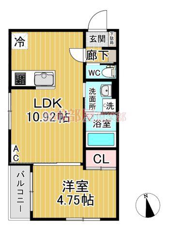 BRAVE BASE江戸屋敷(1LDK/1階)の間取り写真