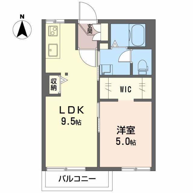 ヴィラグレースU(1LDK/1階)の間取り写真