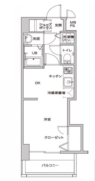 アクアシティ日赤通II(ワンルーム/7階)の間取り写真