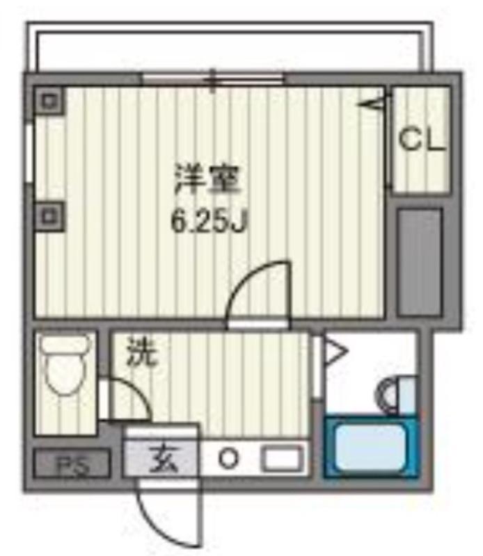 第56シンエイビル(1K/1階)の間取り写真