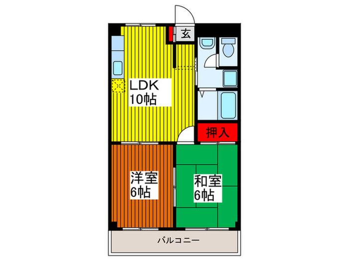 ミナモトマンション(2LDK/2階)の間取り写真