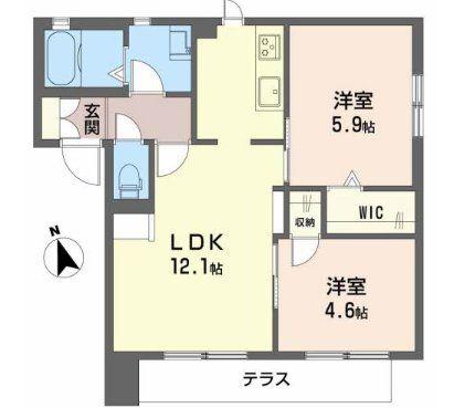 メゾンフォーレ(1LDK/1階)の間取り写真
