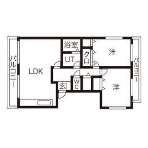 グリーンハイツ前田(2LDK/2階)の間取り写真