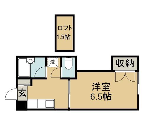 アリス高砂第一B(1K/2階)の間取り写真