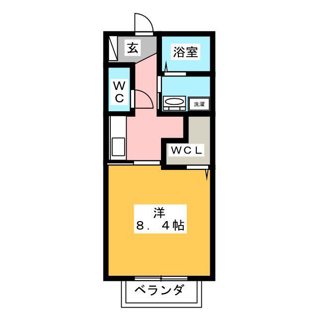 アール A棟(1K/1階)の間取り写真