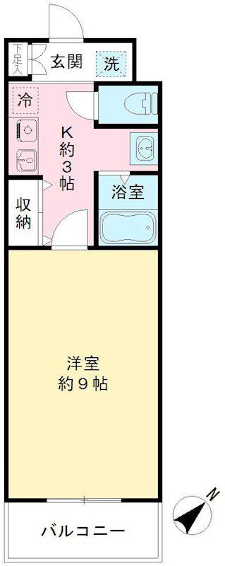 ROXY TAKAHATA 2411(1K/3階)の間取り写真