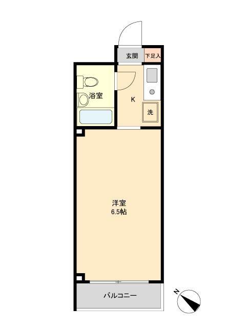 ジョイフル百合ヶ丘(1K/3階)の間取り写真