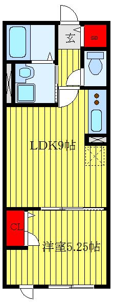 ヴィラ・ブランシュ(1LDK/1階)の間取り写真